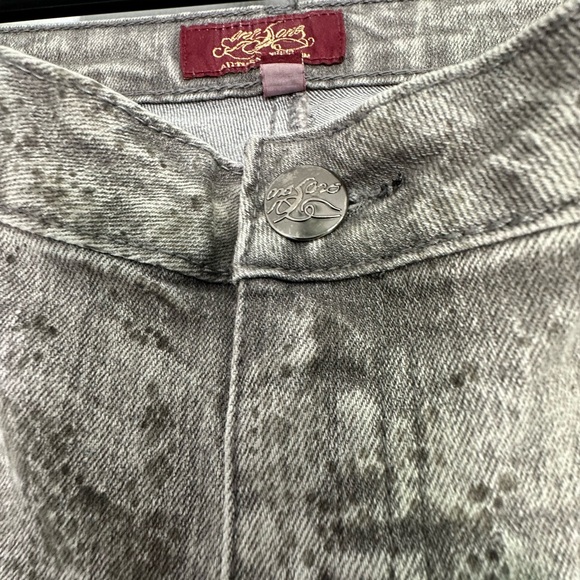 One 5 One Gray Snakeskin Print Slim Leg Jeans - Women's Size 12 - Picture 3 of 13